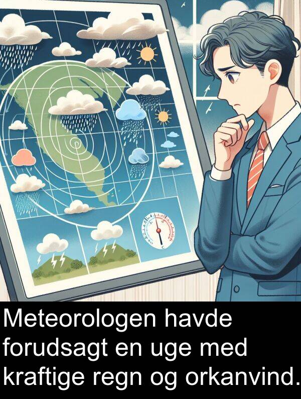 regn: Meteorologen havde forudsagt en uge med kraftige regn og orkanvind.