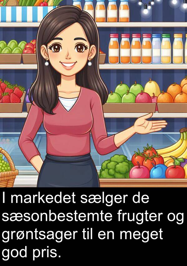 markedet: I markedet sælger de sæsonbestemte frugter og grøntsager til en meget god pris.