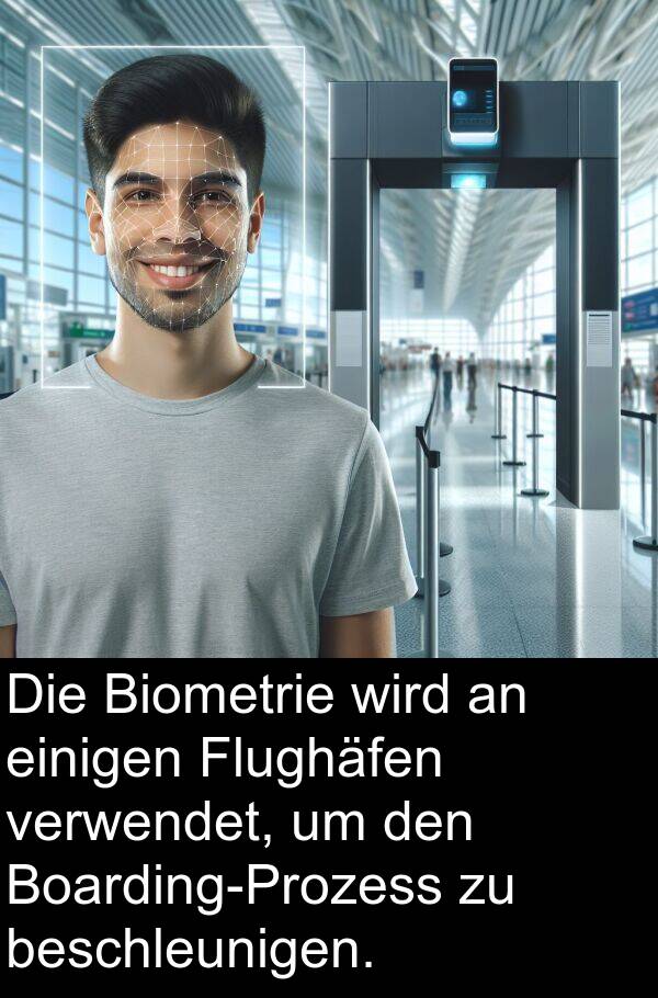 Flughäfen: Die Biometrie wird an einigen Flughäfen verwendet, um den Boarding-Prozess zu beschleunigen.