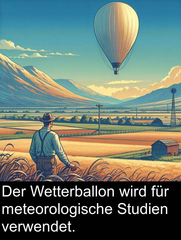 verwendet: Der Wetterballon wird für meteorologische Studien verwendet.