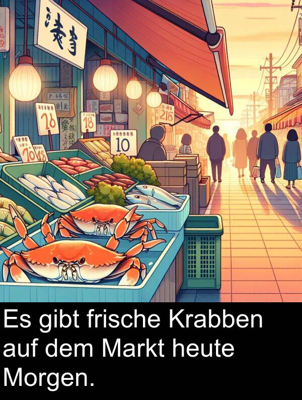 Markt: Es gibt frische Krabben auf dem Markt heute Morgen.