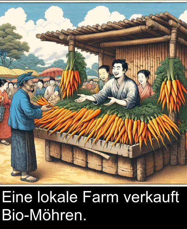 Eine: Eine lokale Farm verkauft Bio-Möhren.