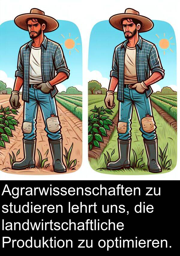 lehrt: Agrarwissenschaften zu studieren lehrt uns, die landwirtschaftliche Produktion zu optimieren.