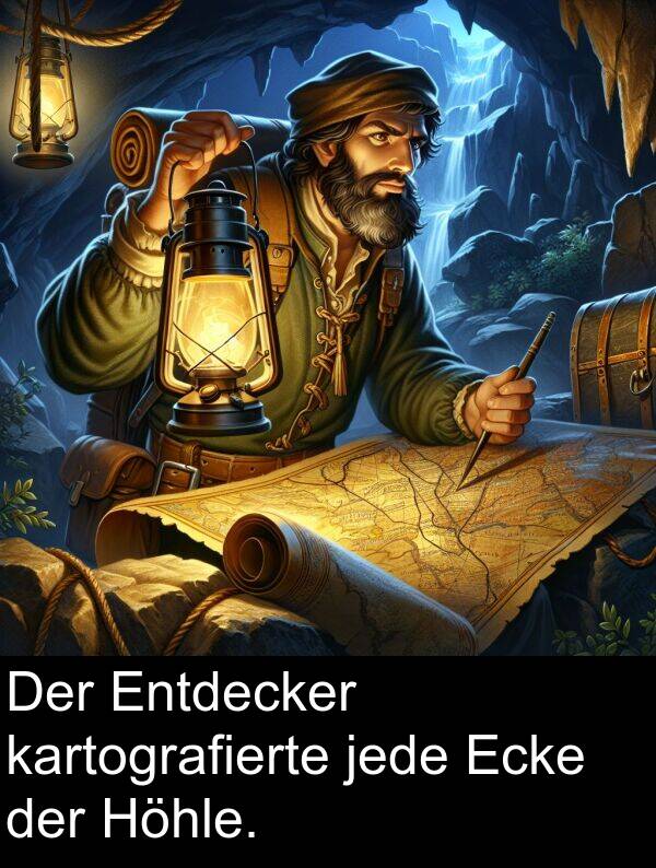 Ecke: Der Entdecker kartografierte jede Ecke der Höhle.