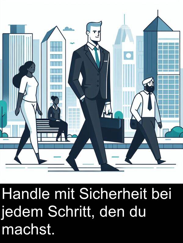 Handle: Handle mit Sicherheit bei jedem Schritt, den du machst.