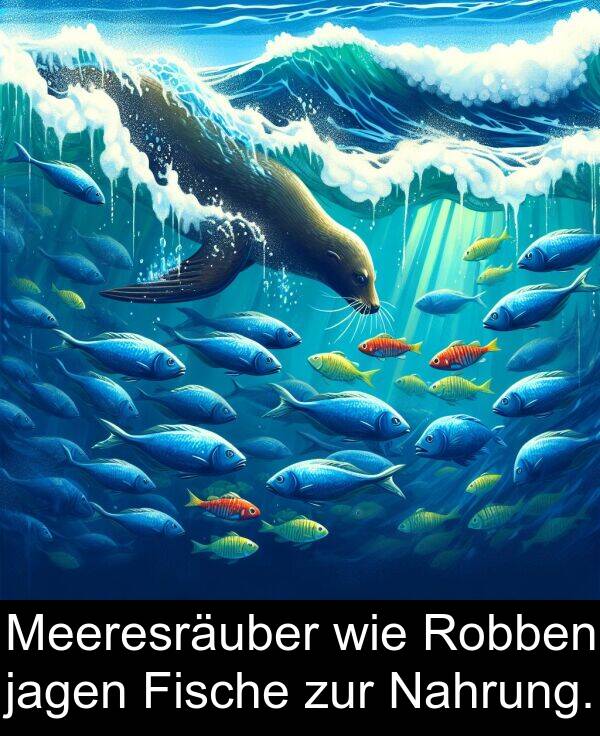 zur: Meeresräuber wie Robben jagen Fische zur Nahrung.