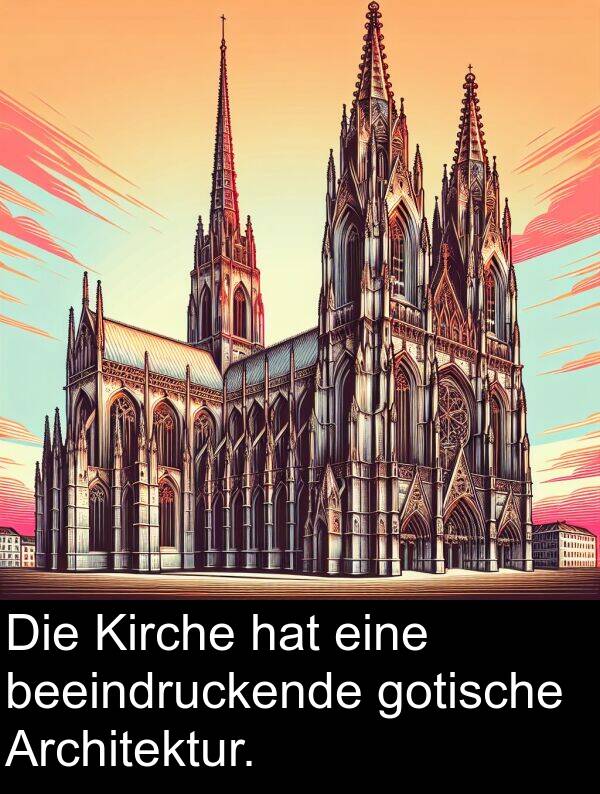 Kirche: Die Kirche hat eine beeindruckende gotische Architektur.