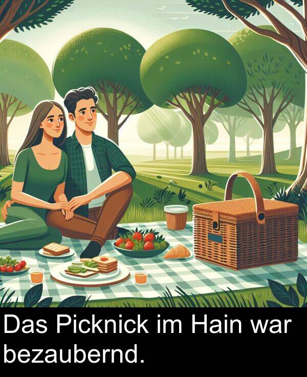 war: Das Picknick im Hain war bezaubernd.