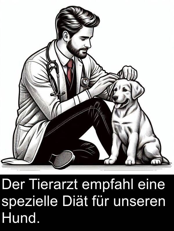 Diät: Der Tierarzt empfahl eine spezielle Diät für unseren Hund.