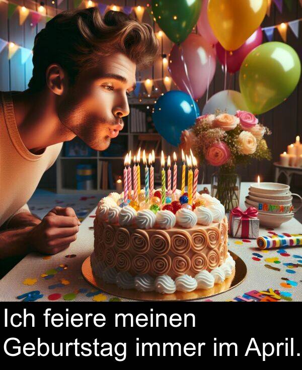 Geburtstag: Ich feiere meinen Geburtstag immer im April.