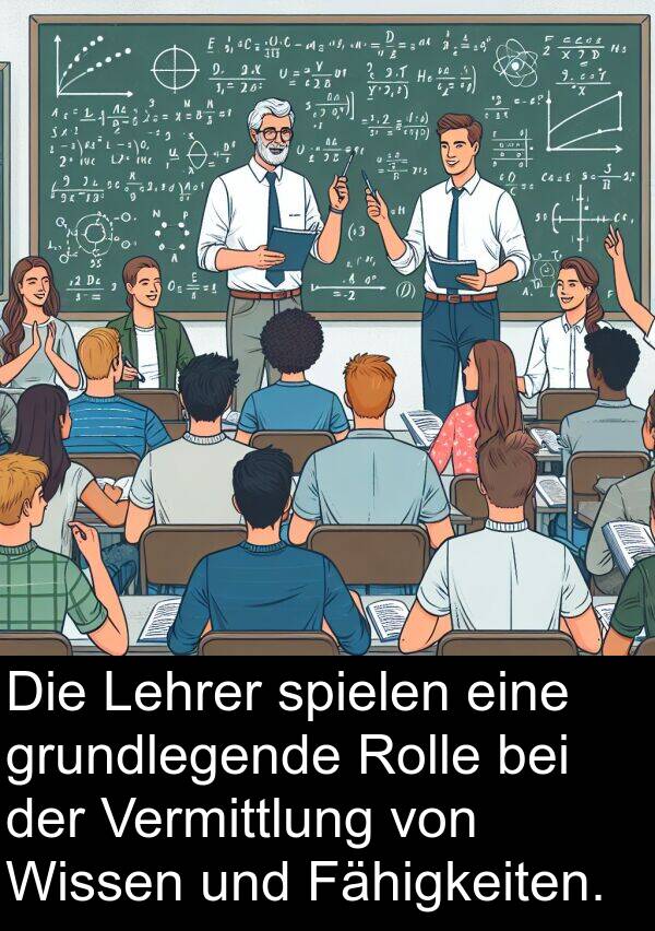 Lehrer: Die Lehrer spielen eine grundlegende Rolle bei der Vermittlung von Wissen und Fähigkeiten.