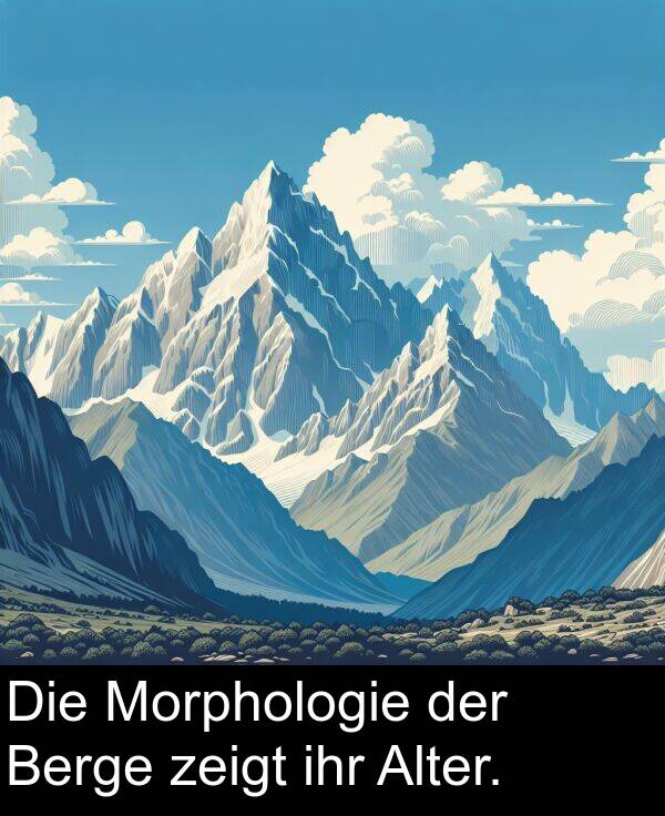 ihr: Die Morphologie der Berge zeigt ihr Alter.