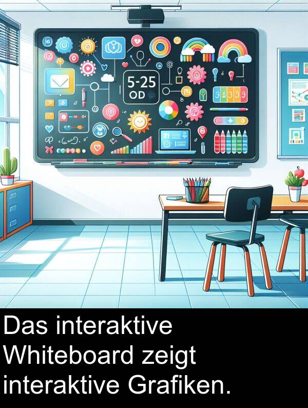 interaktive: Das interaktive Whiteboard zeigt interaktive Grafiken.