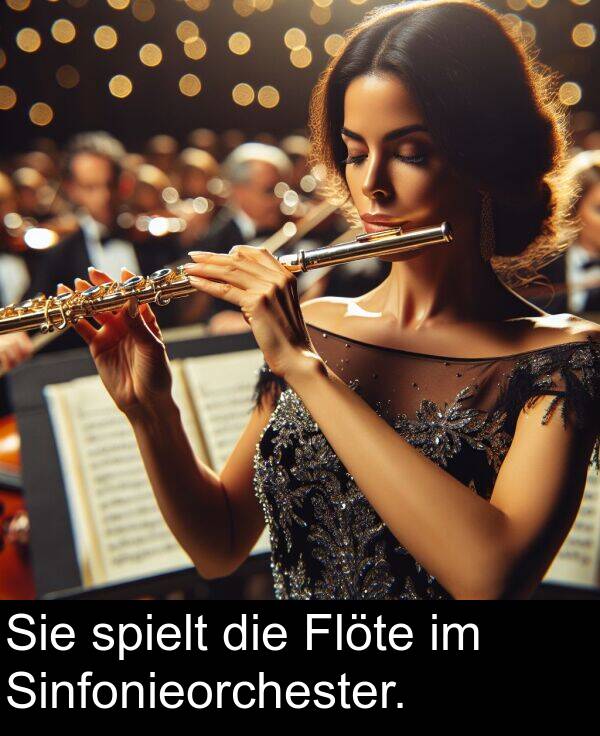 Sie: Sie spielt die Flöte im Sinfonieorchester.