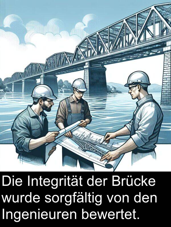 Ingenieuren: Die Integrität der Brücke wurde sorgfältig von den Ingenieuren bewertet.