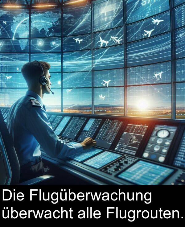 Flugüberwachung: Die Flugüberwachung überwacht alle Flugrouten.