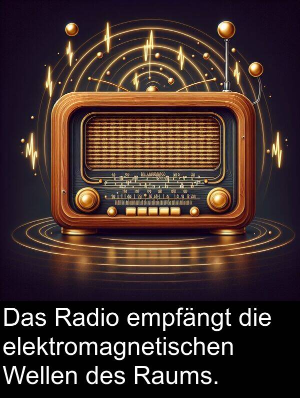 elektromagnetischen: Das Radio empfängt die elektromagnetischen Wellen des Raums.