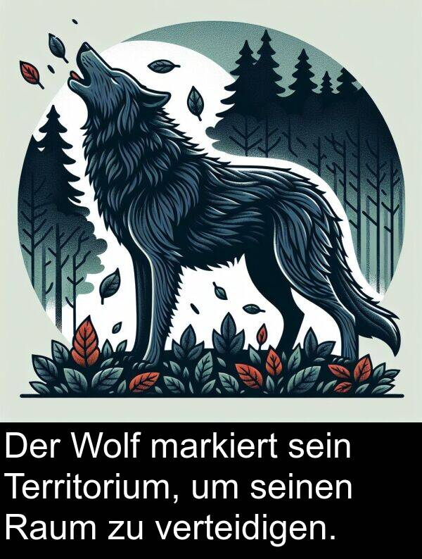 Territorium: Der Wolf markiert sein Territorium, um seinen Raum zu verteidigen.