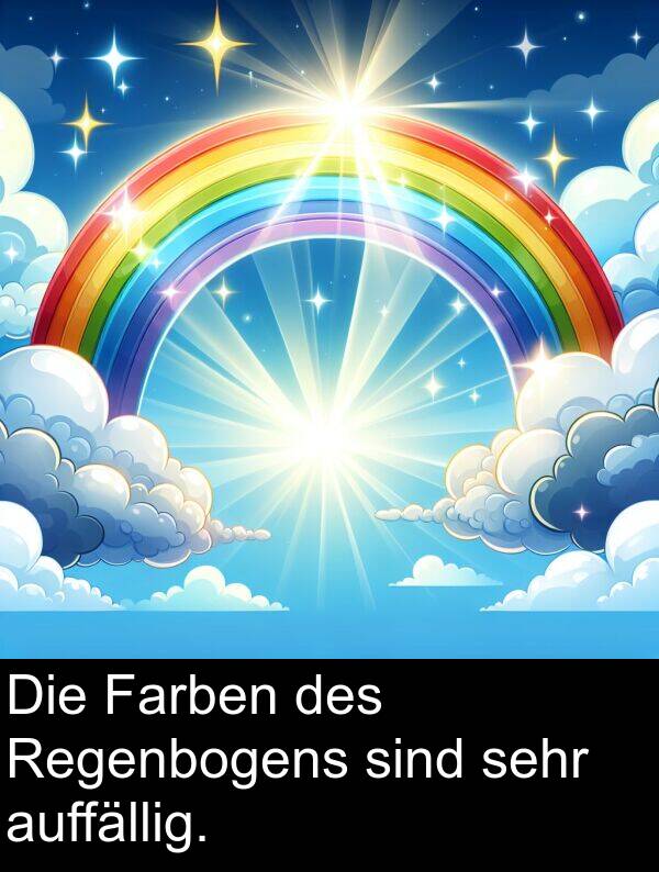 Regenbogens: Die Farben des Regenbogens sind sehr auffällig.