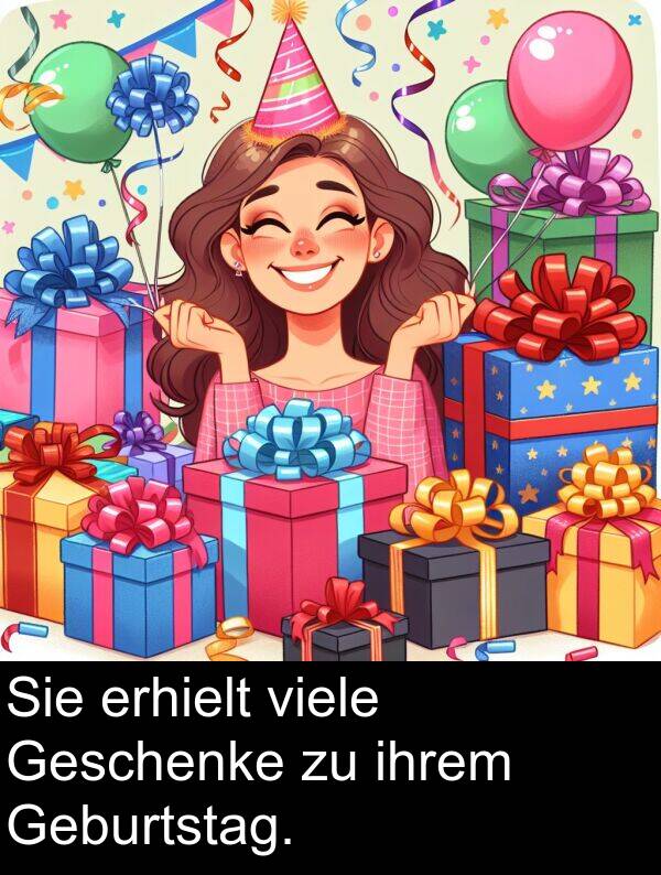 ihrem: Sie erhielt viele Geschenke zu ihrem Geburtstag.