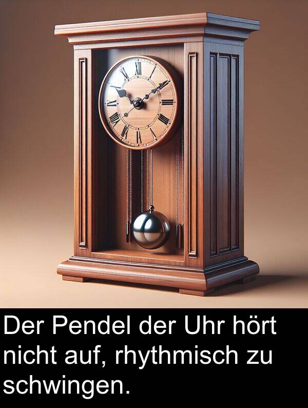 Uhr: Der Pendel der Uhr hört nicht auf, rhythmisch zu schwingen.