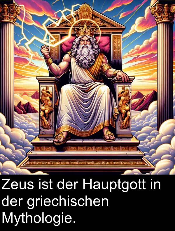 Hauptgott: Zeus ist der Hauptgott in der griechischen Mythologie.