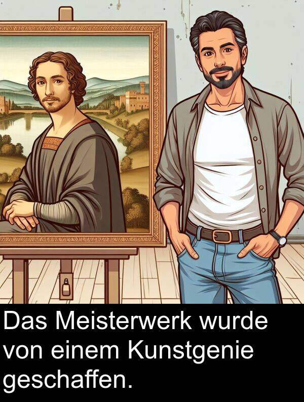 Kunstgenie: Das Meisterwerk wurde von einem Kunstgenie geschaffen.