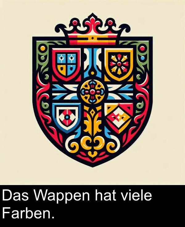 Wappen: Das Wappen hat viele Farben.