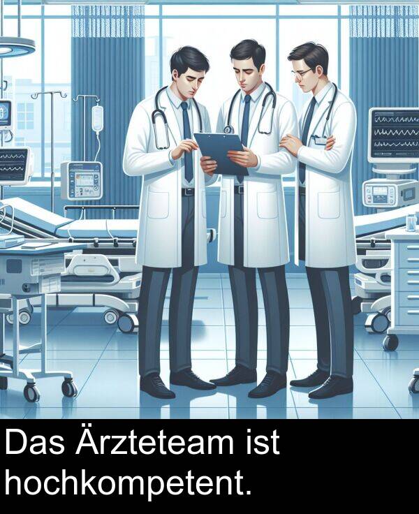 Ärzteteam: Das Ärzteteam ist hochkompetent.