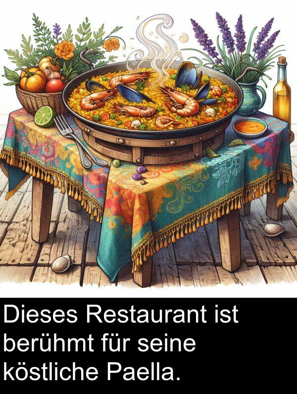 berühmt: Dieses Restaurant ist berühmt für seine köstliche Paella.