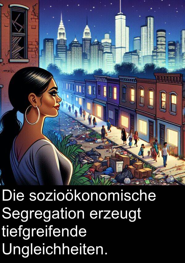 tiefgreifende: Die sozioökonomische Segregation erzeugt tiefgreifende Ungleichheiten.