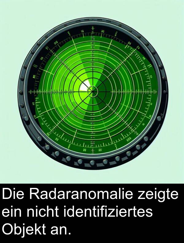 Objekt: Die Radaranomalie zeigte ein nicht identifiziertes Objekt an.