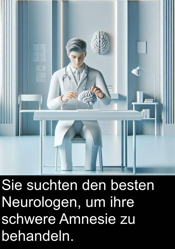 Neurologen: Sie suchten den besten Neurologen, um ihre schwere Amnesie zu behandeln.