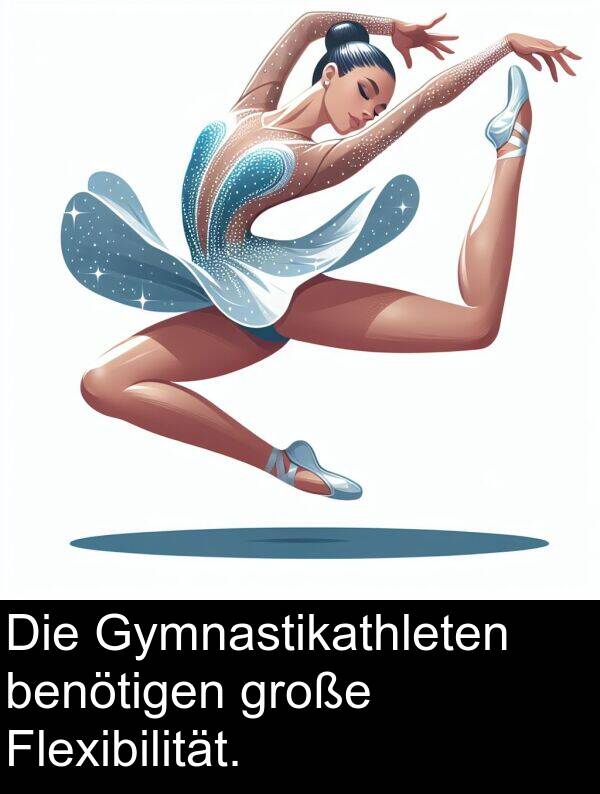 große: Die Gymnastikathleten benötigen große Flexibilität.