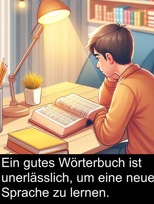 Sprache: Ein gutes Wörterbuch ist unerlässlich, um eine neue Sprache zu lernen.