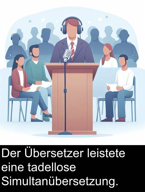 Übersetzer: Der Übersetzer leistete eine tadellose Simultanübersetzung.