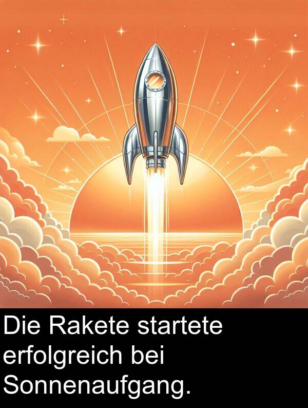 erfolgreich: Die Rakete startete erfolgreich bei Sonnenaufgang.