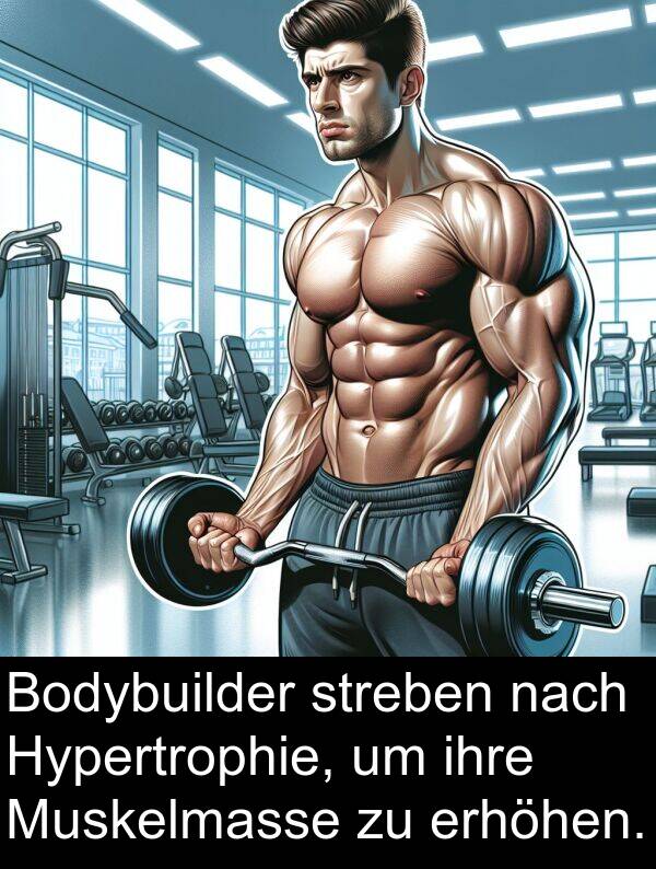 ihre: Bodybuilder streben nach Hypertrophie, um ihre Muskelmasse zu erhöhen.