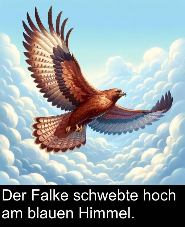 Himmel: Der Falke schwebte hoch am blauen Himmel.