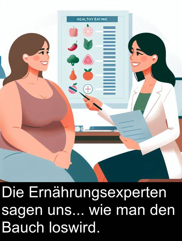 Ernährungsexperten: Die Ernährungsexperten sagen uns... wie man den Bauch loswird.