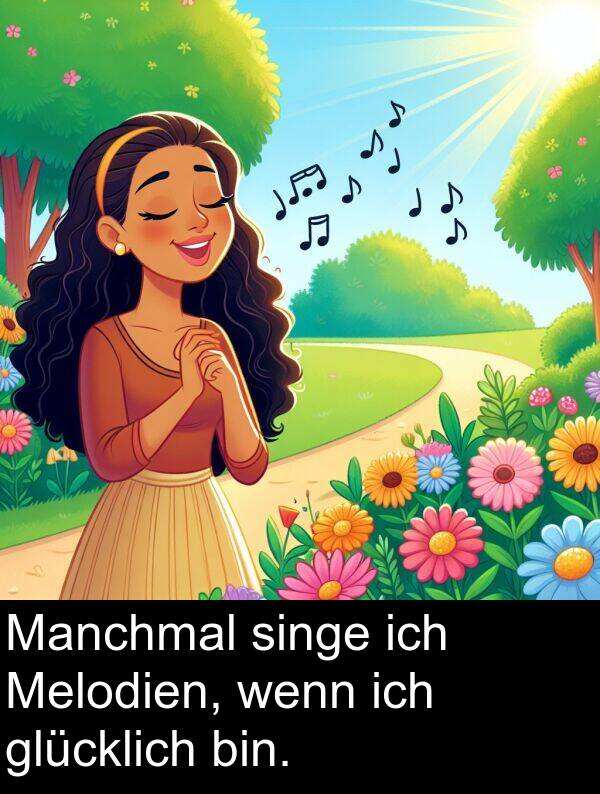 Manchmal: Manchmal singe ich Melodien, wenn ich glücklich bin.