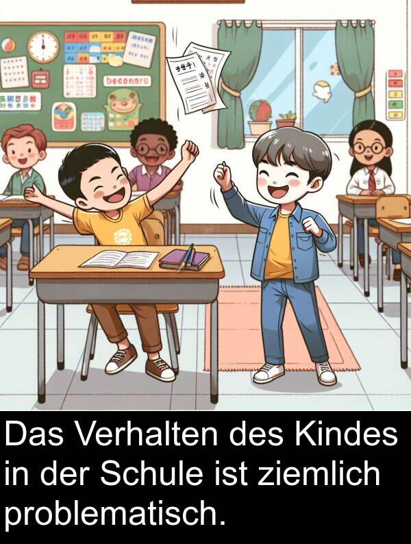 Kindes: Das Verhalten des Kindes in der Schule ist ziemlich problematisch.