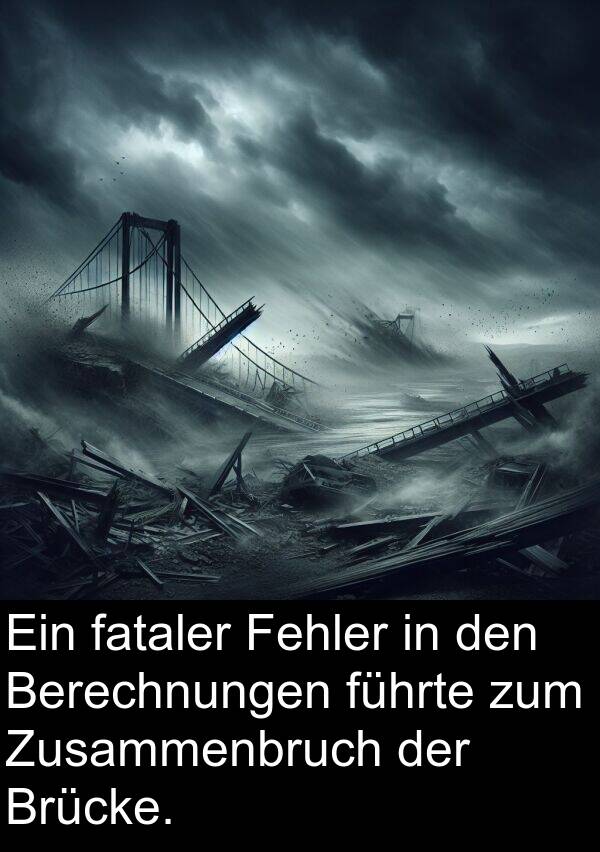 fataler: Ein fataler Fehler in den Berechnungen führte zum Zusammenbruch der Brücke.