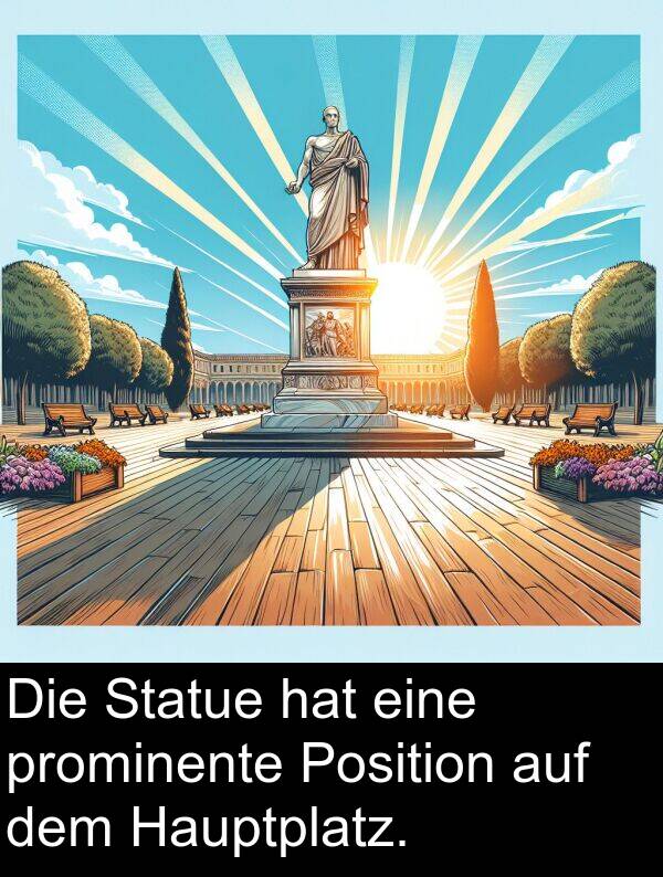 Statue: Die Statue hat eine prominente Position auf dem Hauptplatz.