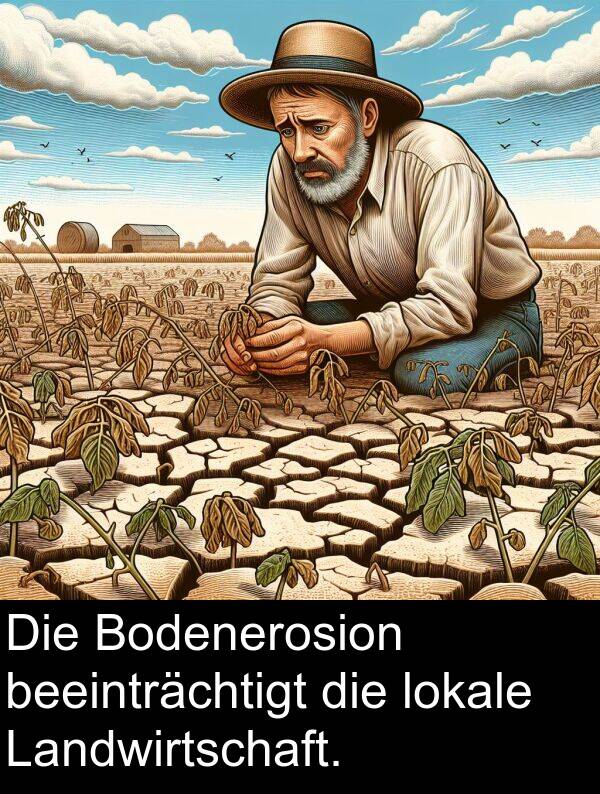 Landwirtschaft: Die Bodenerosion beeinträchtigt die lokale Landwirtschaft.