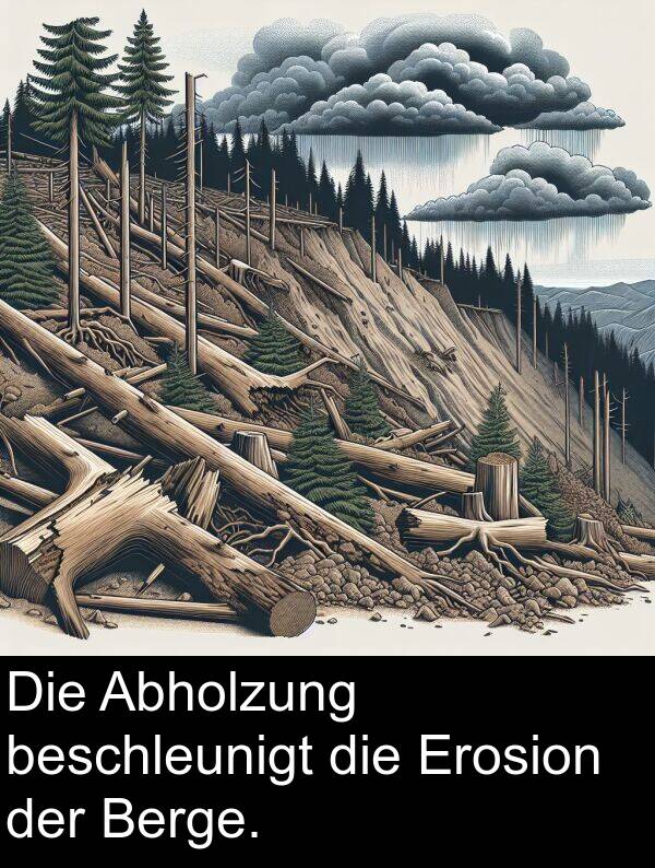 Erosion: Die Abholzung beschleunigt die Erosion der Berge.