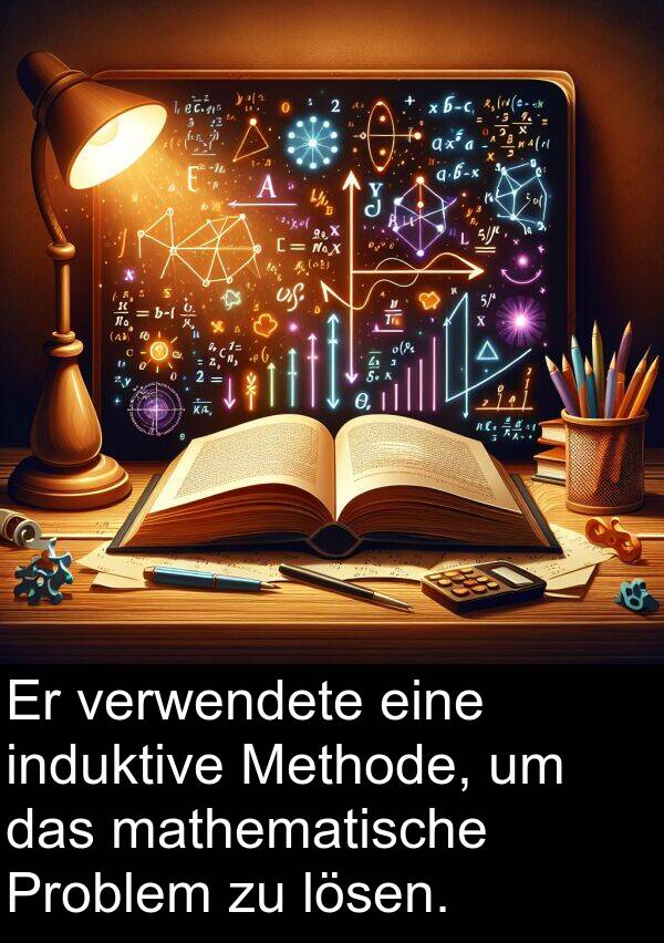 mathematische: Er verwendete eine induktive Methode, um das mathematische Problem zu lösen.