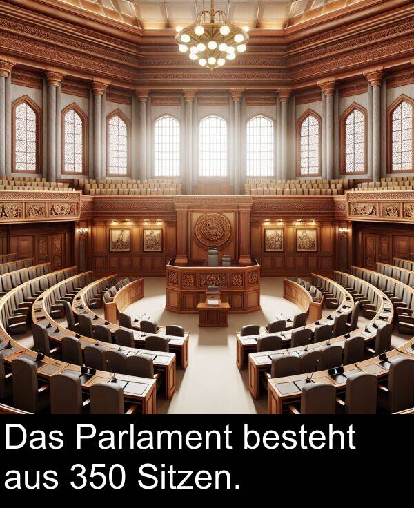 aus: Das Parlament besteht aus 350 Sitzen.