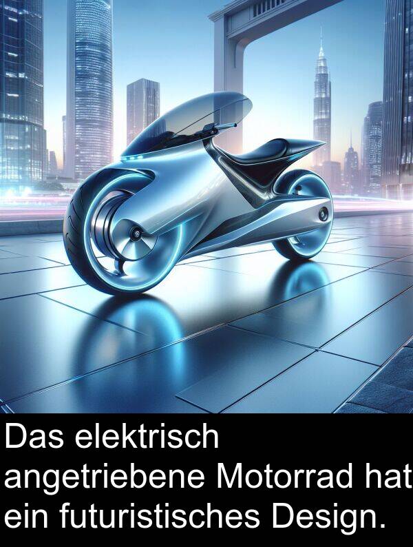 Motorrad: Das elektrisch angetriebene Motorrad hat ein futuristisches Design.