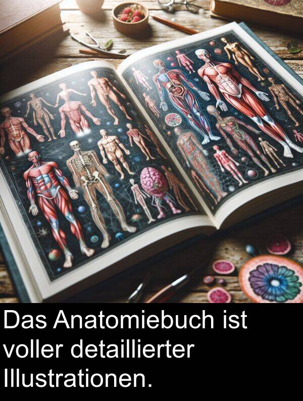 Illustrationen: Das Anatomiebuch ist voller detaillierter Illustrationen.